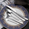 Luxury  Silverware Set Star Diamond Cutlery Set Stainless Steel Flatware Cutlery set Serving 5 (Silver)