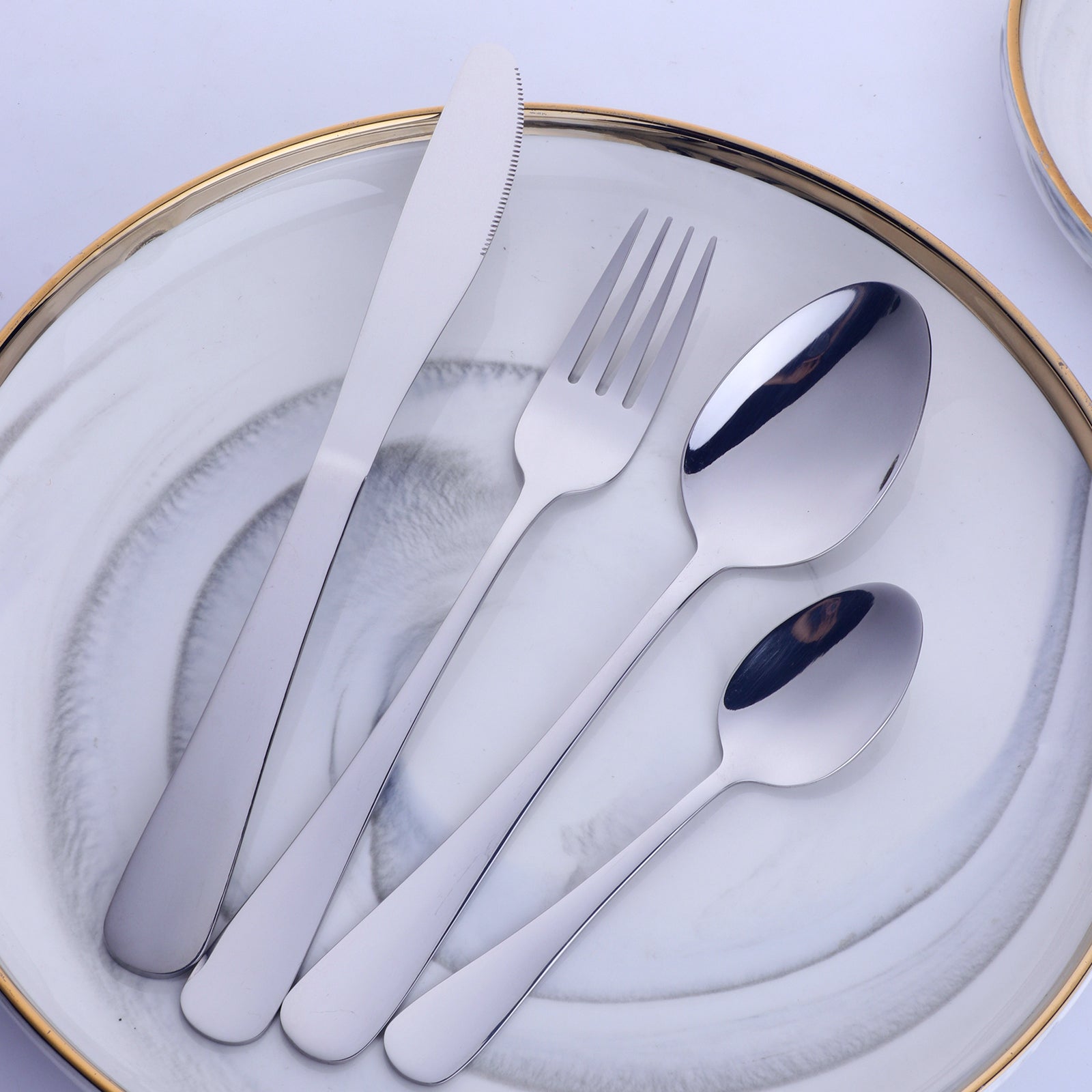 Wholesale Restaurant Hotel Luxury Dinner Spoons And Forks Silverware Set Stainless Steel Cutlery