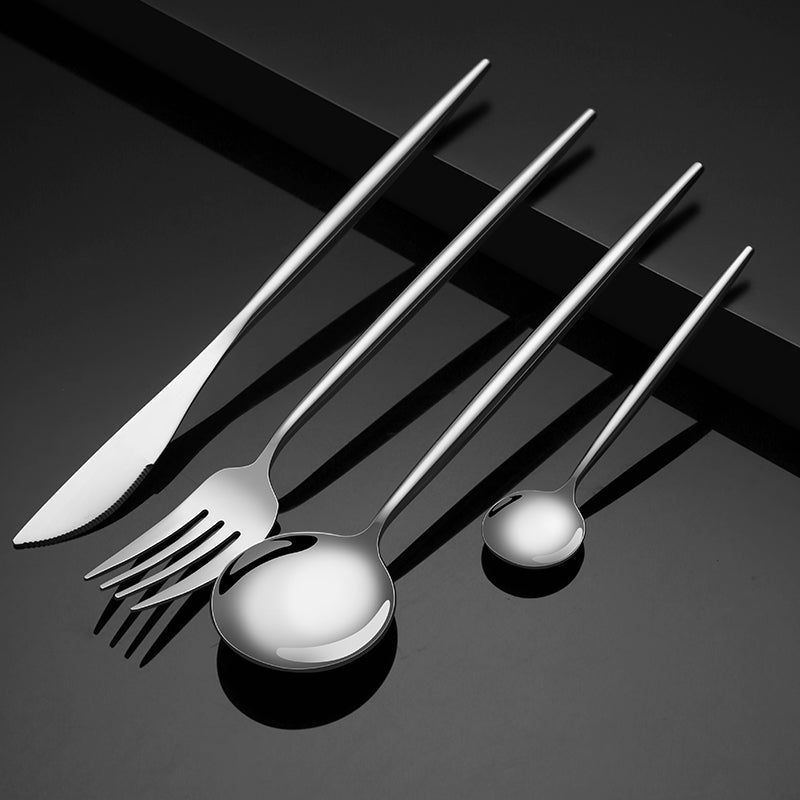 Wholesale Restaurant Hotel Luxury Dinner Spoons and Forks Silverware Set Metal Gold Flatware Sets Stainless Steel Cutlery