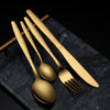 Amazon hot sales Gold stainless steel kitchen cooking Tableware utensil set