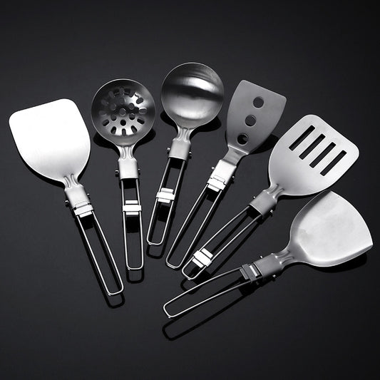 Buyer Star Cooking Utensils Set Stainless Steel Kitchen Utensils Wok Utensils Set 6 pcs Foldable cooking tools