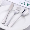 Stainless Steel 18/10 Tableware Color plated White Handle Kids Children Cutlery Set