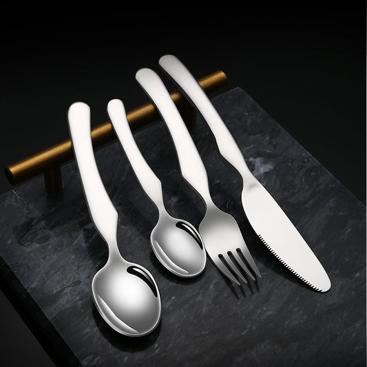 Buyer star 5 Piece Silverware Set Stainless Steel Flatware Set Mirror Polished Cutlery Set Utensil Set for Home Restaurant