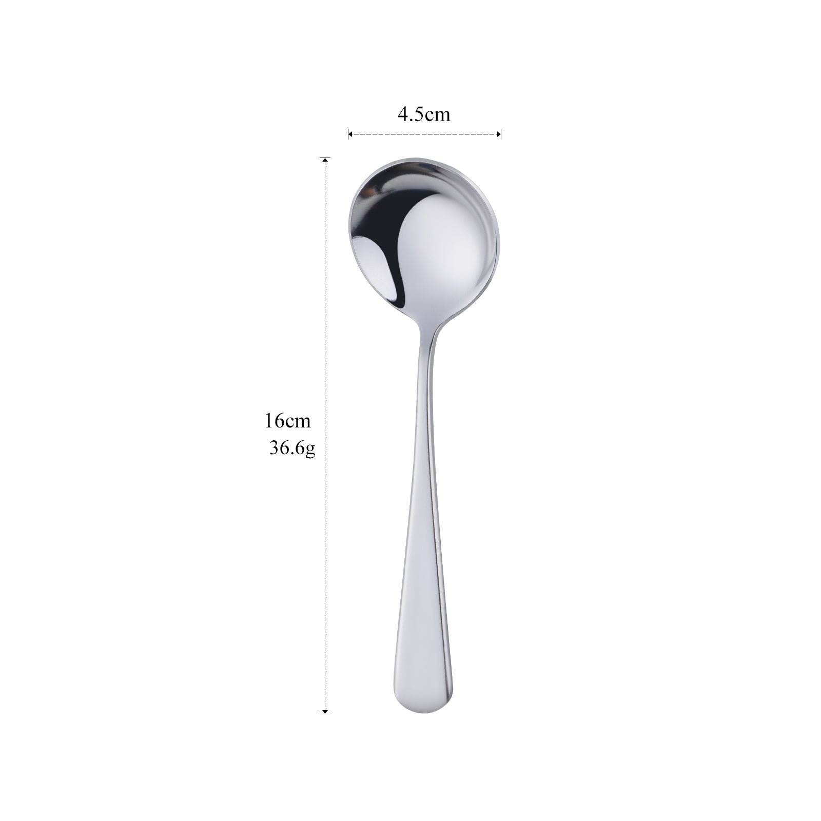 Creative Stainless Steel Fashion Gold Metal Soup Coffee Round Spoon