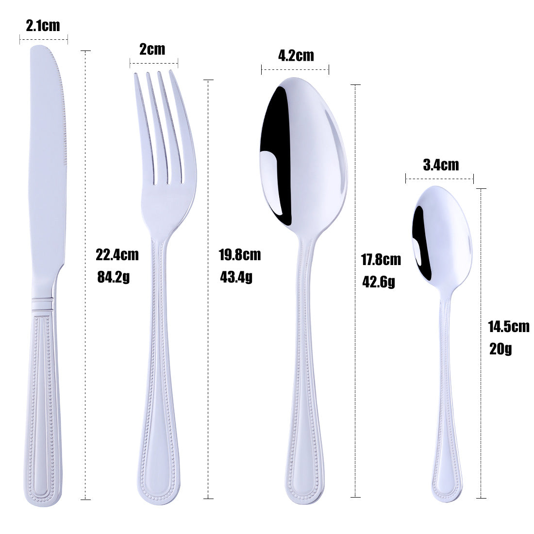 Buyer Star Stainless Steel Flatware Set Spoon and Fork Set Stainless Cutlery for Restaurant Hotel