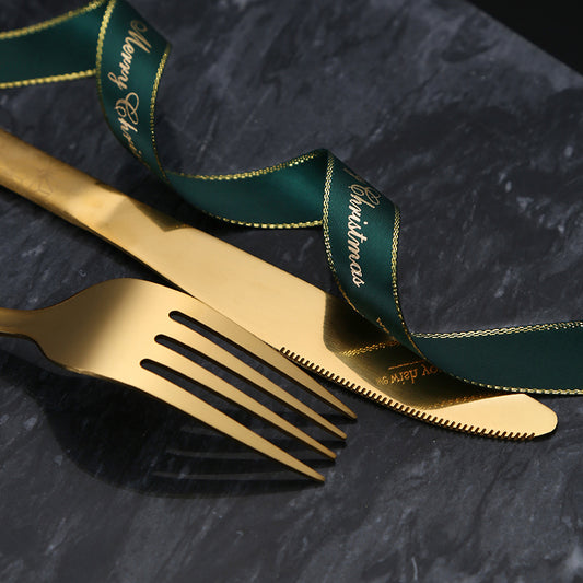 High Quality Tableware Set Dinnerware Set Wholesale Elegant Party Gold Cutlery Set