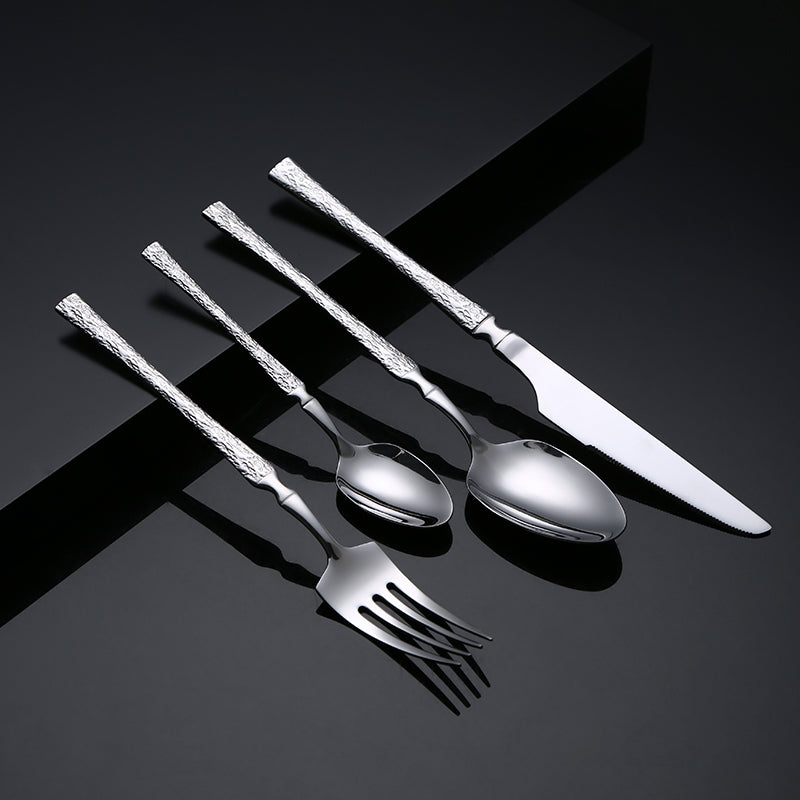 Small Waist Silver Flatware Set Stainless Steel Silverware Cutlery Set Mirror Polished Knife Fork Spoon Set