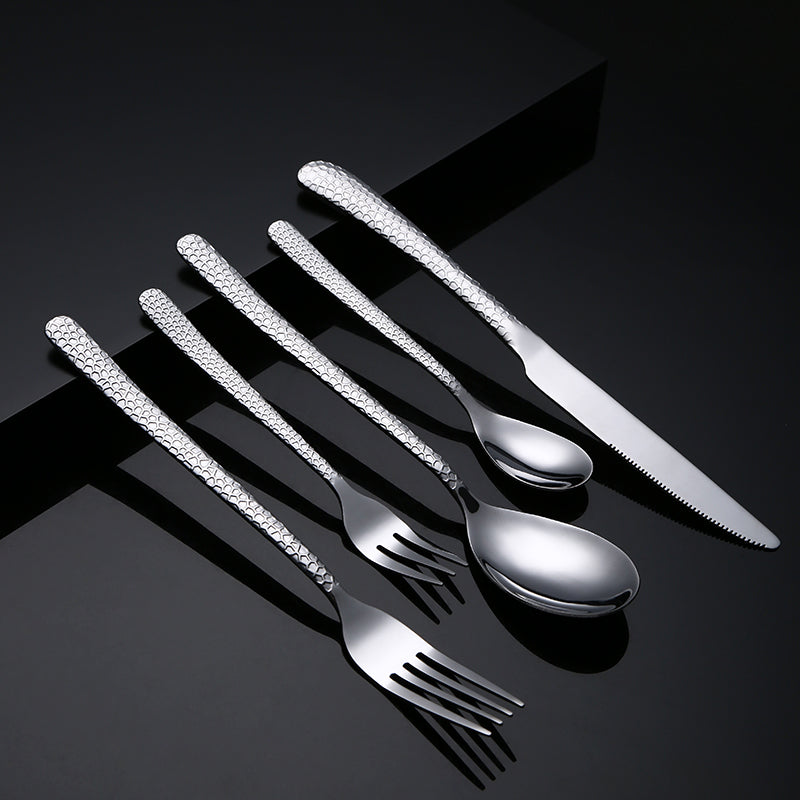 Buyer star Design Dinnerware Set Food Grade Silver Stainless Steel Tableware Cutlery Set For Home Restaurant