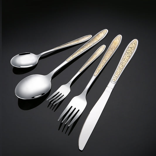 Buyer Star Silver Tableware Luxury Stainless Steel Cutlery Flatware Set