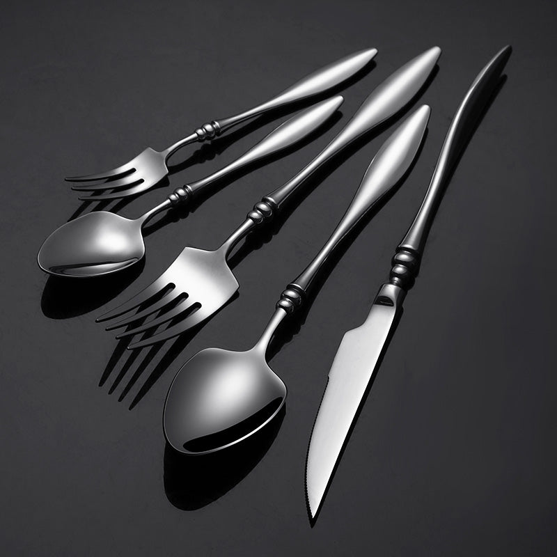 Cutlery Set for 5pcs -18/10 Stainless Steel, Dinnerware Tableware Silverware Service, includes Forks, Spoons, knives, forks, Teaspoons