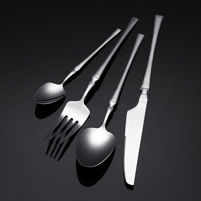 Food Grade Dinner Forks Set, Stainless Steel Satin Slim waist spoon Silverware Flatware Fork Set for Home Kitchen