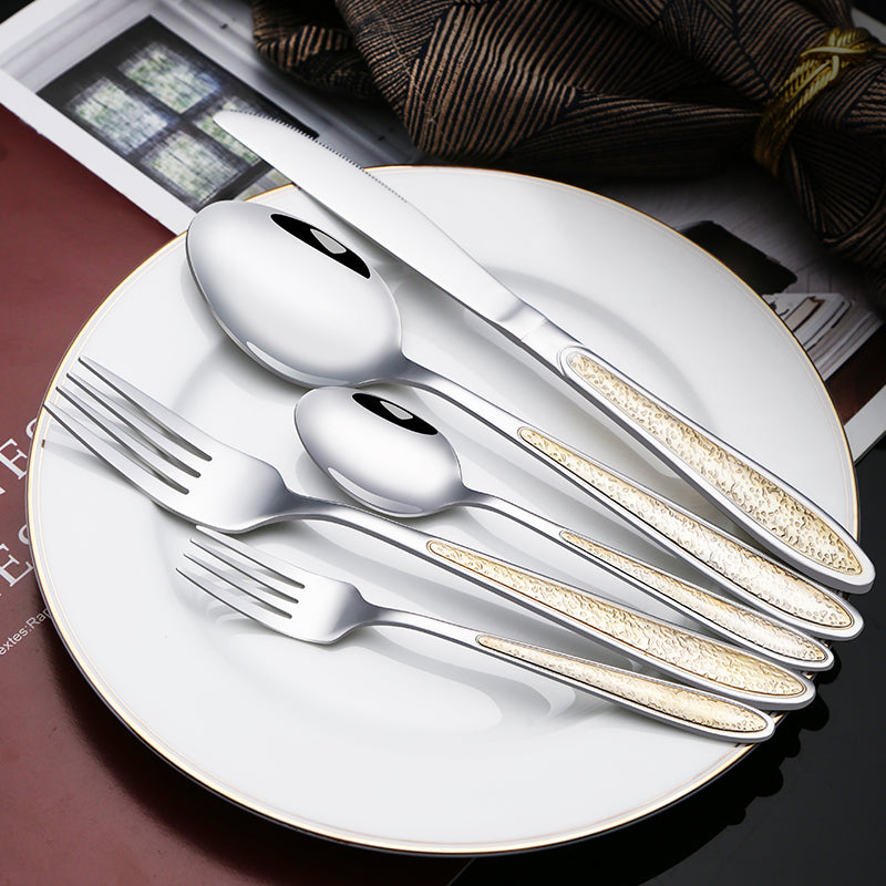 Buyer Star Silver Tableware Luxury Stainless Steel Cutlery Flatware Set