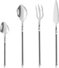 Mythical Flatware Set Poseidon's Trident Fork, Steak Knife, Dinner Spoon, and Teaspoon Silverware Set Mirror Polished