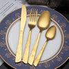 Luxury 4 Piece Home Flatware Gold Forks Spoons Knives Set 24 PCS Stainless Steel Cutlery with Box Case