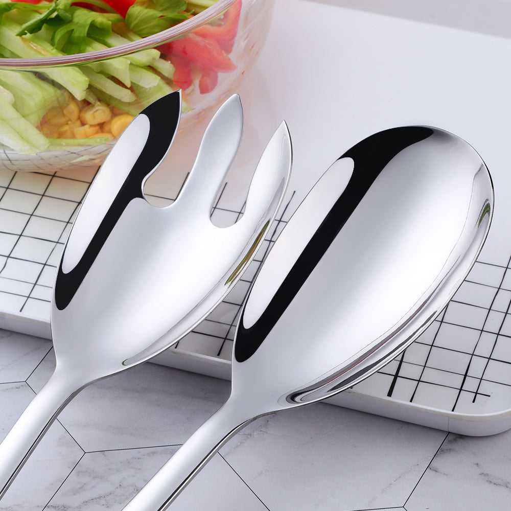 Wholesale Stainless Steel Salad Spoon And Fork Set Restaurant Service Public Tableware