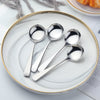 Creative Stainless Steel Fashion Gold Metal Soup Coffee Round Spoon