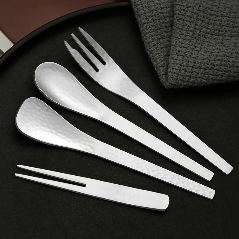 Supermarket Gold Spoon Set Stainless Steel Cutlery Set Service For 4