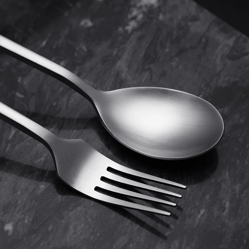 stainless steel silvery SUS 410 flatware sets luxury high quality stainless steel cutlery set