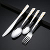 Luxury Korean Style Stainless Steel Bubble Cutlery Set Texture Pattern Gold Plated Flatware Set Spoon Fork Knife Set