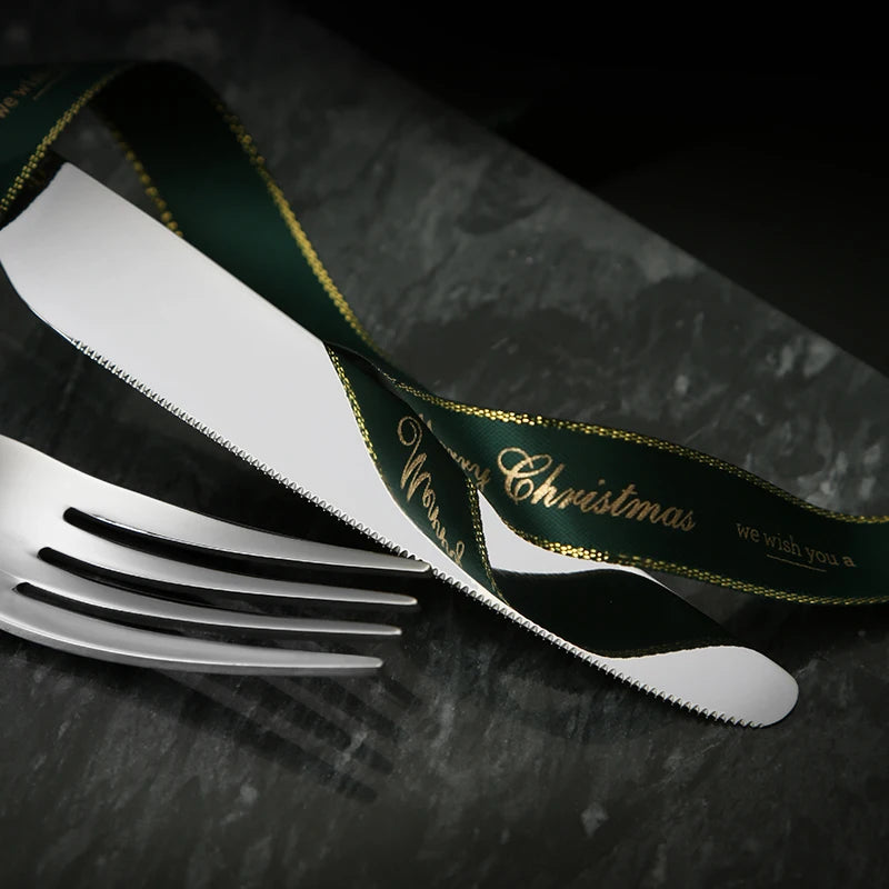 High Demand Products Simple and Refined Taste Stainless Steel Black Cutlery Dinnerware