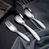 Food Grade Metal Tableware Flat Bottom Spoon And Forks Child Student Stainless Steel Flatware Sets