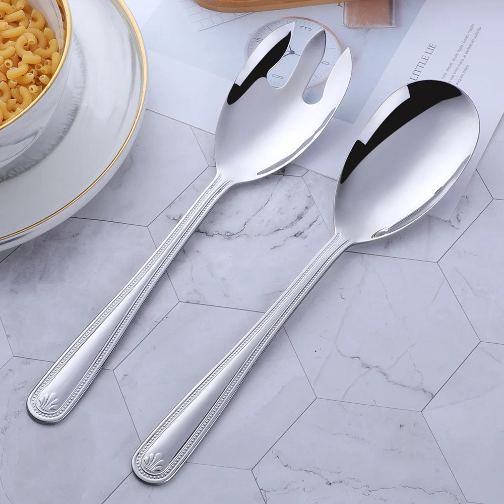 OEM/ODM 2pcs Mirror Polish Colorful Handle Round Spoon Steel Spoon Service Spoon