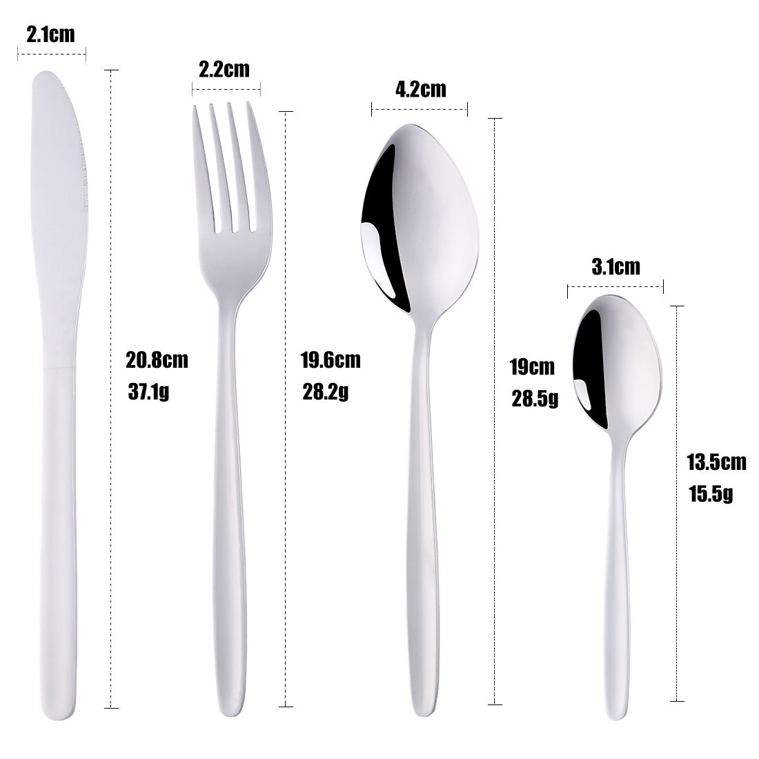 OEM/ODM Stainless Steel Travel Camping Metal Cutlery Set , Portable Silverware Set