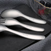 Food Grade Metal Tableware Flat Bottom Spoon And Forks Child Student Stainless Steel Flatware Sets