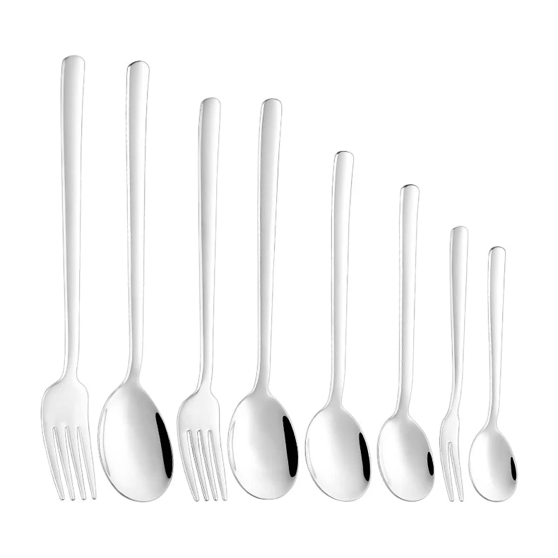 Wholesale Korean Style Stainless Steel Restaurant Cutlery Set Spoon Fork