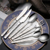 special design silverware set luxury cutleri stainless steel knife spoon fork harmmered cutlery set