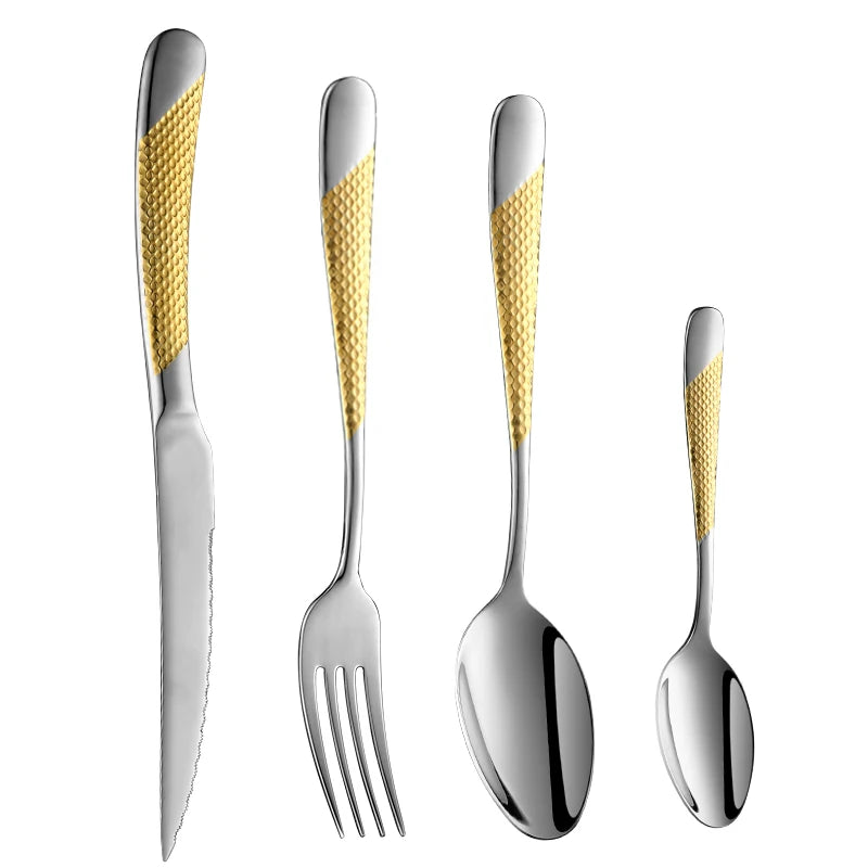 Hot Sale Restaurant Stainless Steel Spoon Fork Knife Cutlery Sets For Wedding