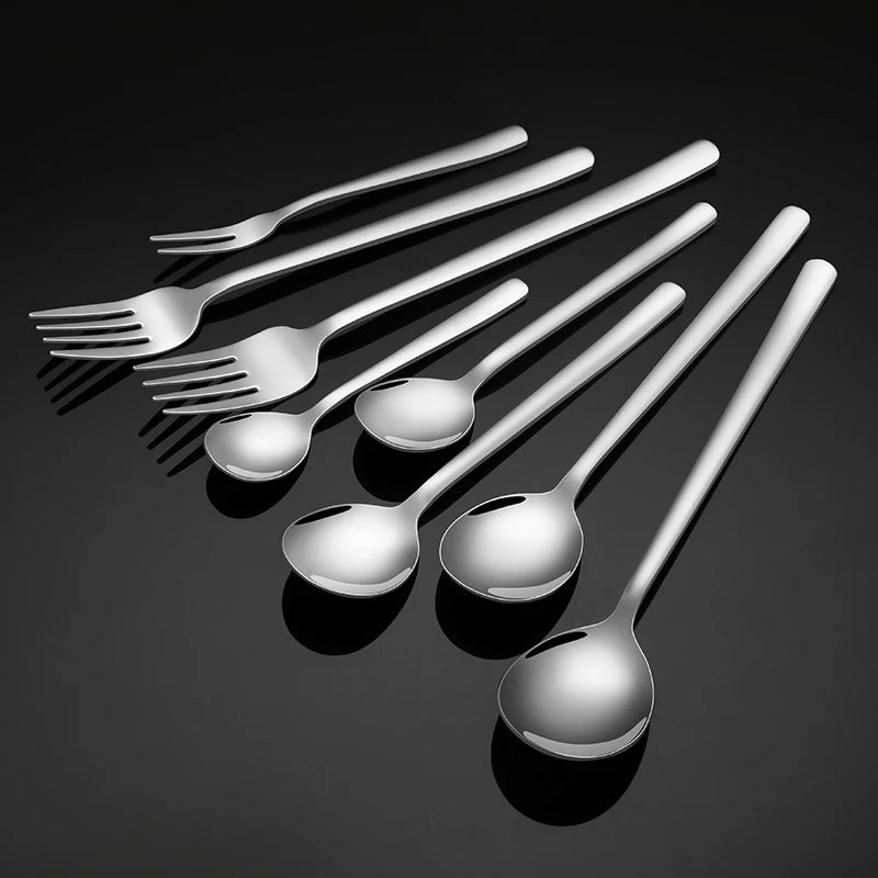 Wholesale Korean Style Stainless Steel Restaurant Cutlery Set Spoon Fork