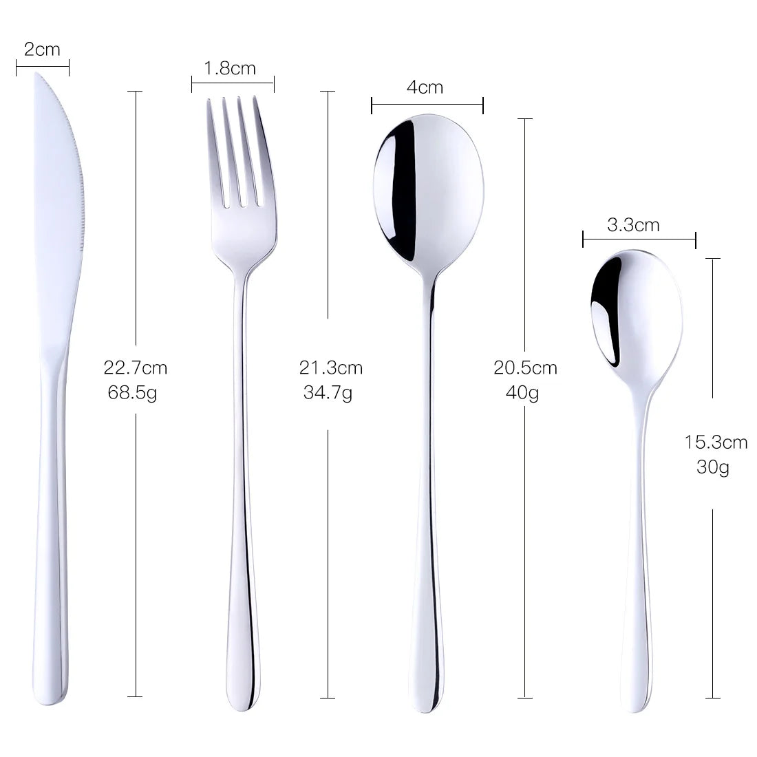 Luxury 4PCS Stainless Steel Flatware Set Kitchen Silverware