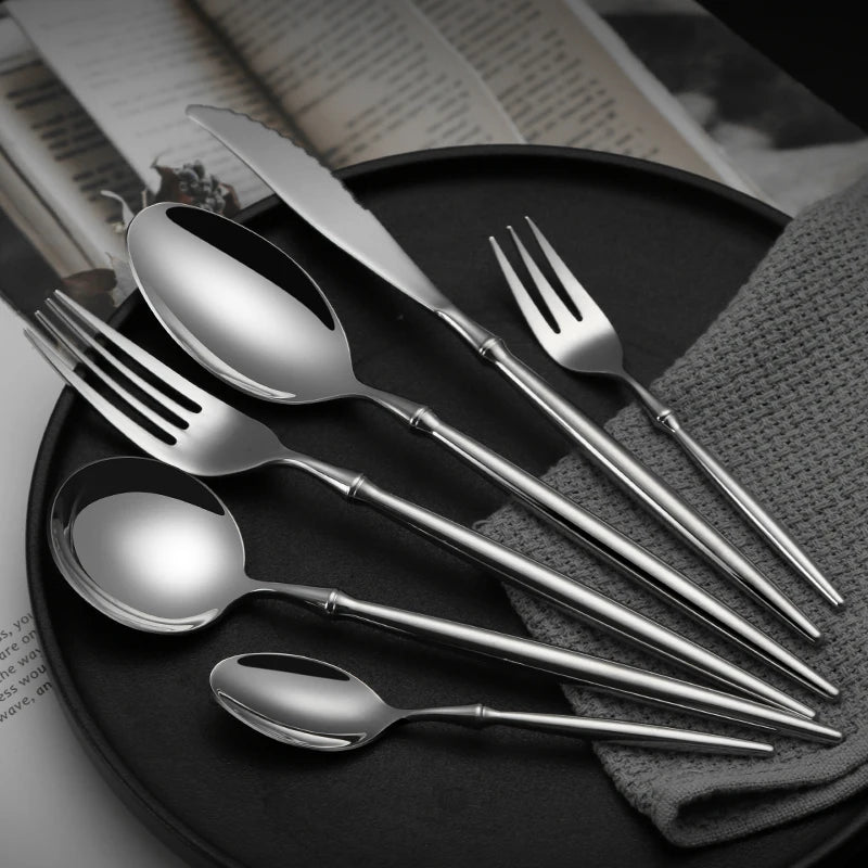 Very heavy Hot selling classic style high quality food grade 304 stainless steel tableware cutlery sets