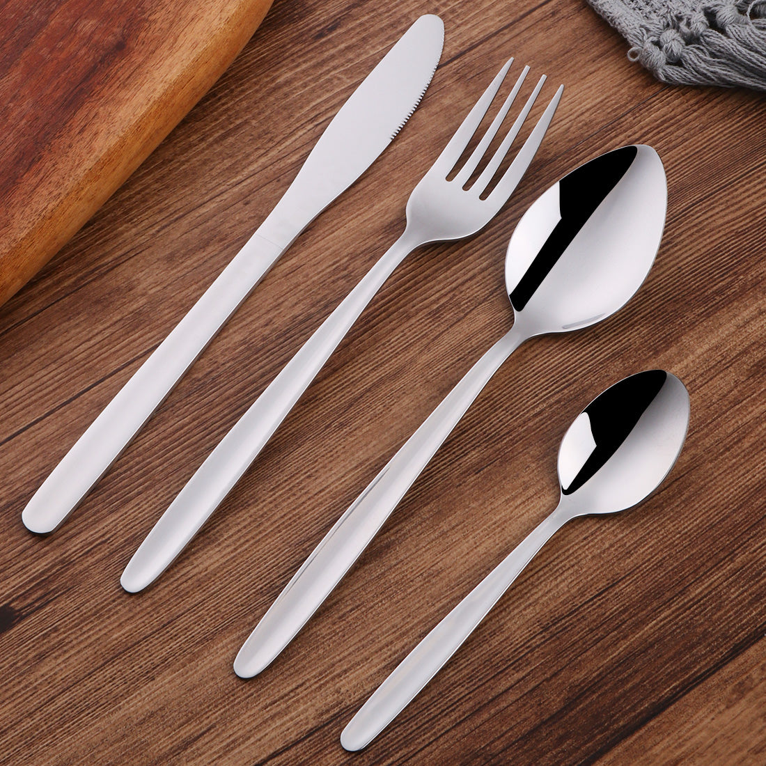 OEM/ODM Stainless Steel Travel Camping Metal Cutlery Set , Portable Silverware Set