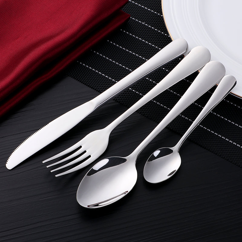 New High Quality Stainless Steel Silverware Set 5 pcs Spoons Forks and Knives Wedding Gold Flatware for Events Gift