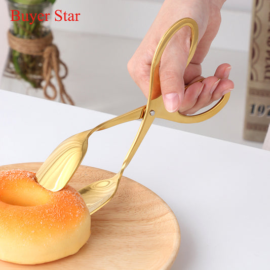 High Grade Stainless Steel Scissor Shaped Kitchen Tongs Bread Food Baking BBQ Clips 5 Piece/Pieces(Min. Order)