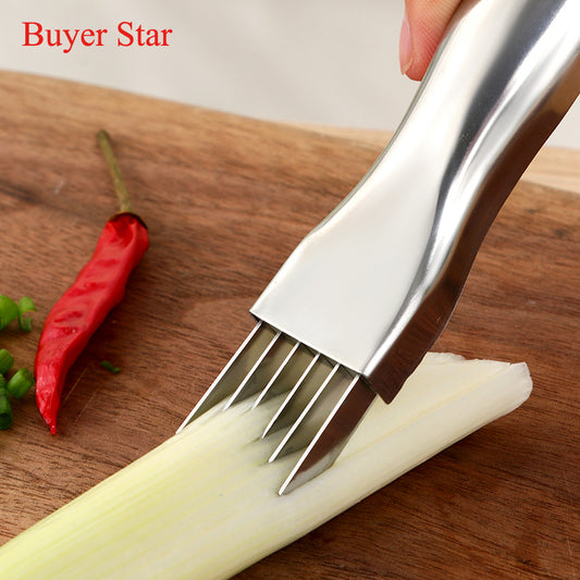 Kitchen Onion Knife Cutter Graters Multi Chopper Sharp Stainless Shredded Green Onion Knife Cut Slicer 5 Piece/Pieces(Min. Order)