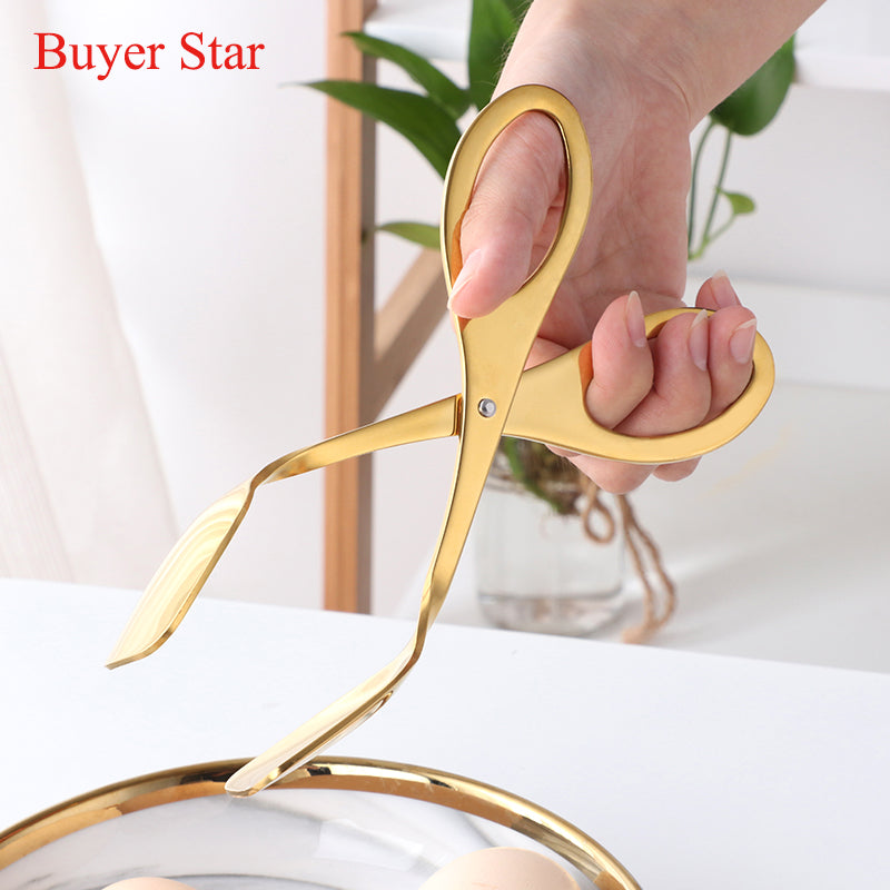 High Grade Stainless Steel Scissor Shaped Kitchen Tongs Bread Food Baking BBQ Clips 5 Piece/Pieces(Min. Order)