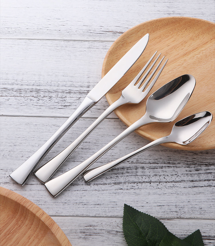 Hot sale titanium stainless steel cutlery mirror polish gold flatware set 5 Set/Sets(Min. Order)