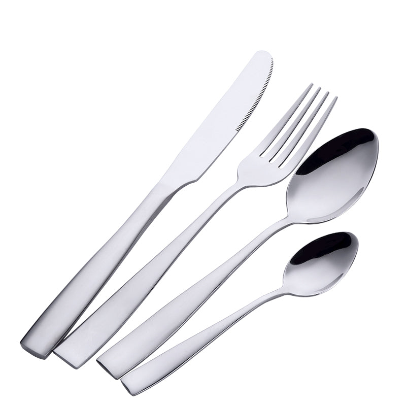 Stainless Steel Flatware Titanium Plating 4 pcs Set home and Hotel Cutlery with Laser Logo 5 Set/Sets(Min. Order)