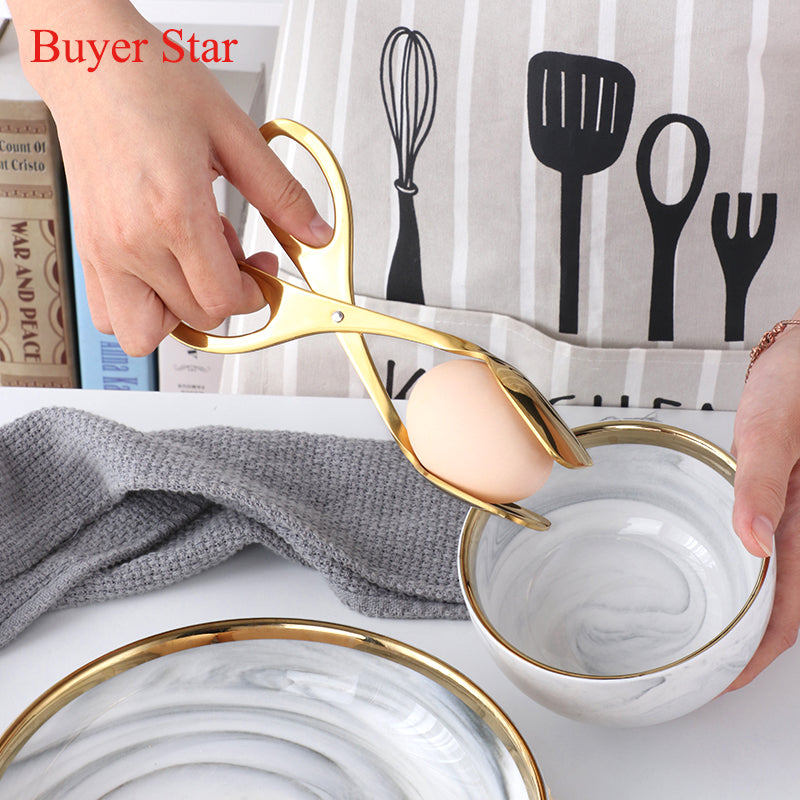 High Grade Stainless Steel Scissor Shaped Kitchen Tongs Bread Food Baking BBQ Clips 5 Piece/Pieces(Min. Order)