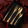 Portable Silverware Christmas Stainless steel luxury gold cutlery set flatware with box 10 Set/Sets(Min. Order)