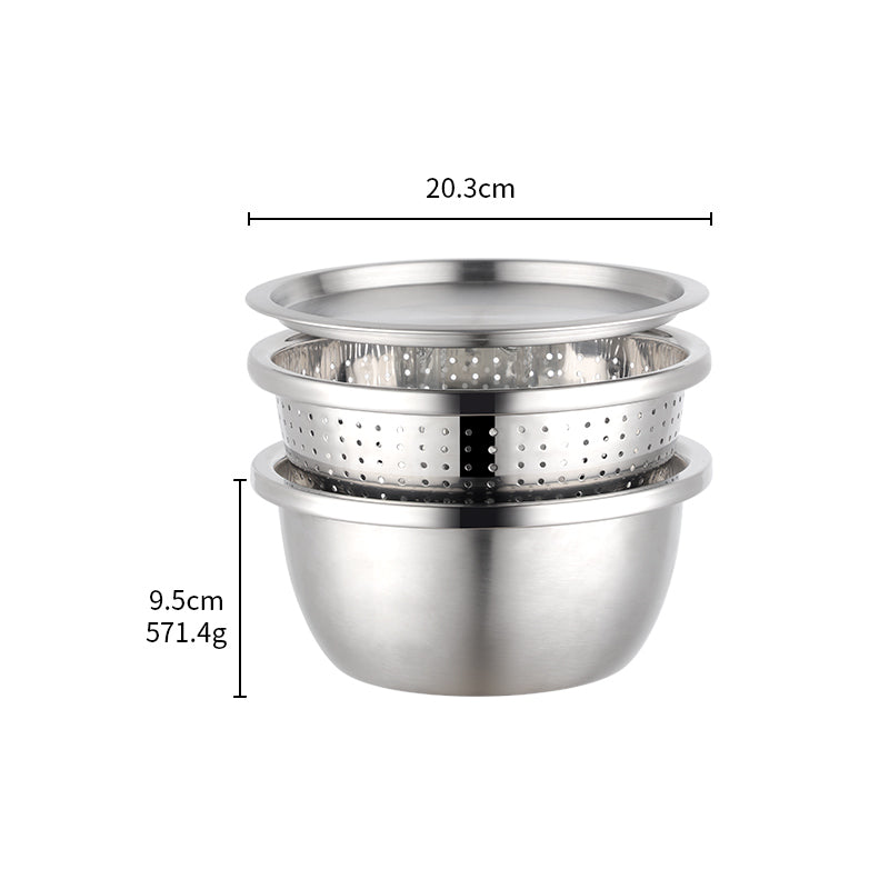 Multi-functional Stainless Steel Fruit vegetables Colander Drain Strainer Basket Rice Sieve Storage Basket Set 5 Piece/Pieces(Min. Order)