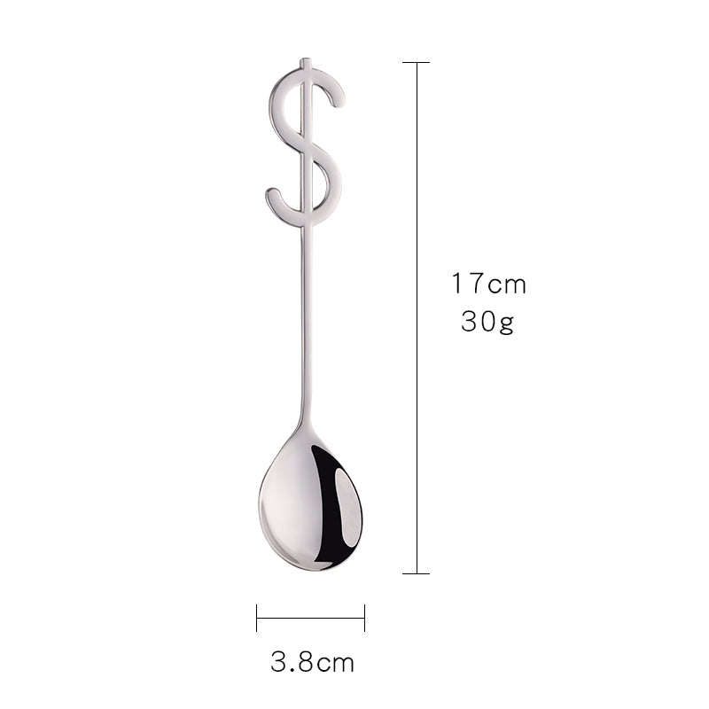 New product ideas 304 stainless steel mixing spoon creative dollar tea/coffee spoon