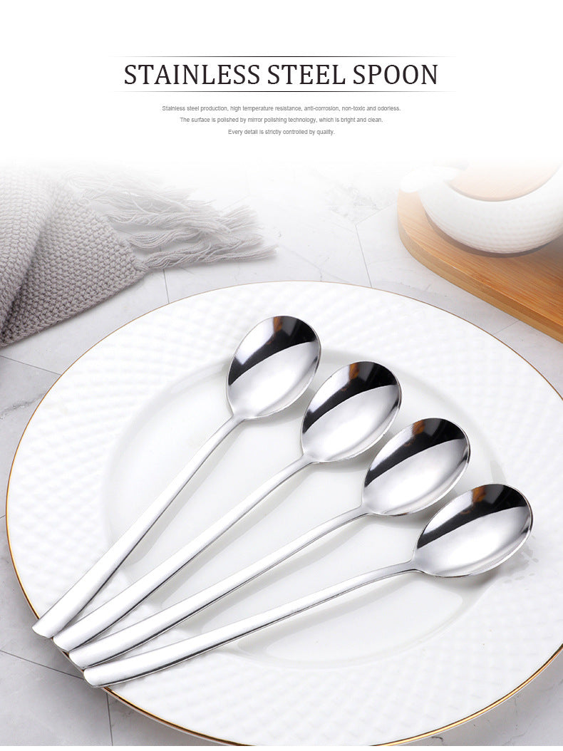 Commercial stainless steel spoon 4pcs Restaurant stew soup spoon stainless steel spoon